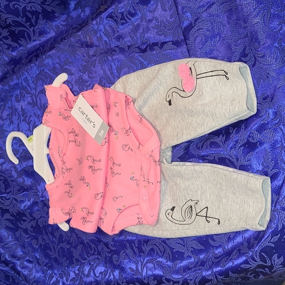 Carter's Matching Sets Nwt Carters 3m Flamingo Onesie Leggings Set
